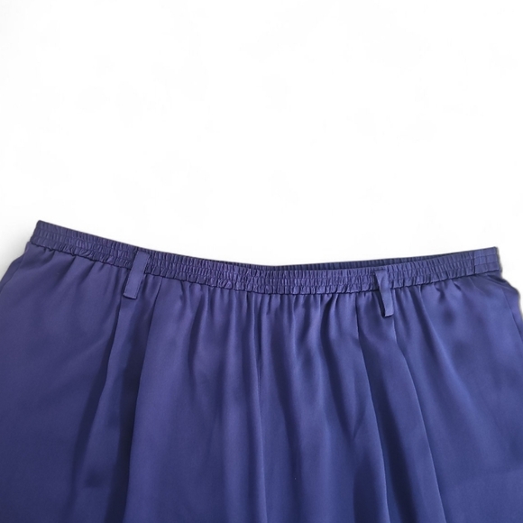 Ellen Tracy 100% Silk Royal Blue Pants Plus Sz 24 Vintage Luxe Holiday Lounge - Picture 4 of 15